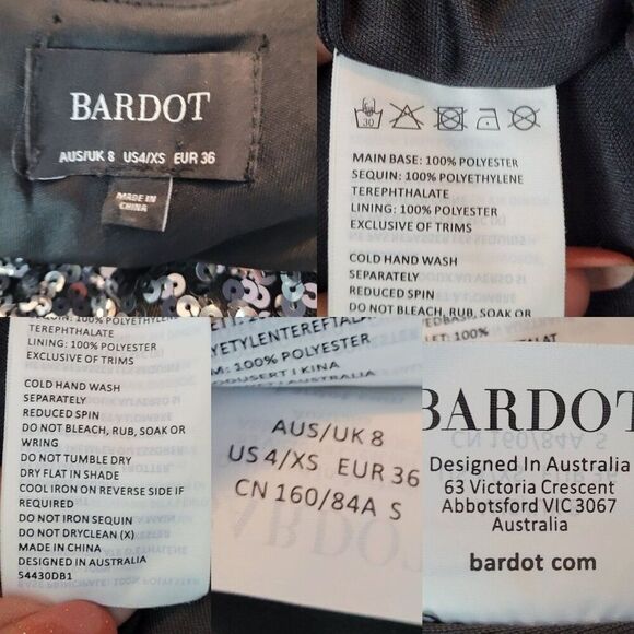 Bardot Womens Sequin Sparkle Dress Sz S Wrap Bodycon Mini Silver Sexy Cocktail - Picture 3 of 12